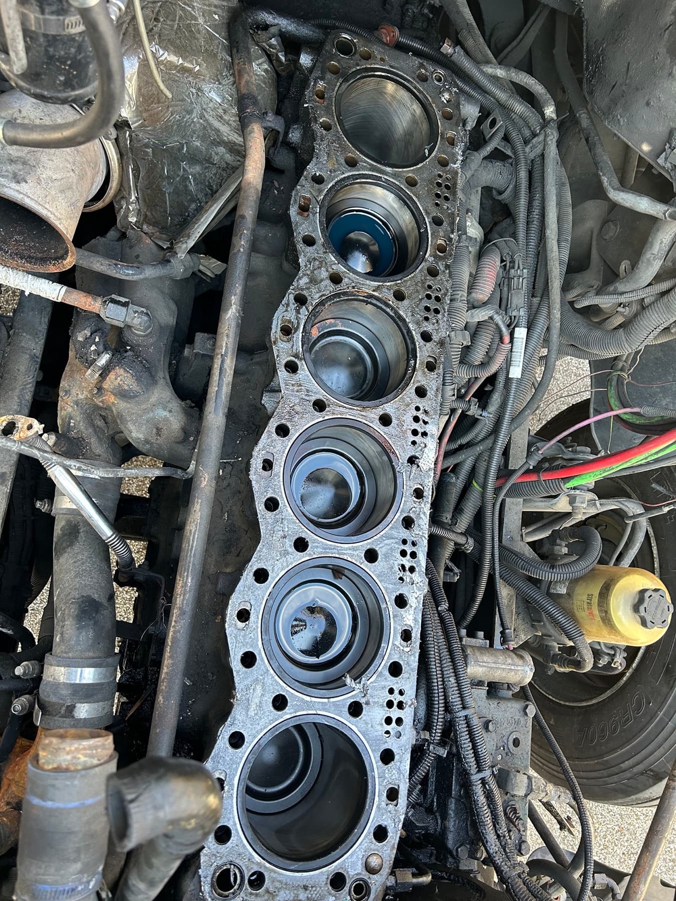 Diesel engine repair work at Interstate